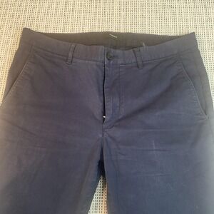 Theory Pants Mens 33x32 Blue Chino Casual Office Flat Front Tapered Leg